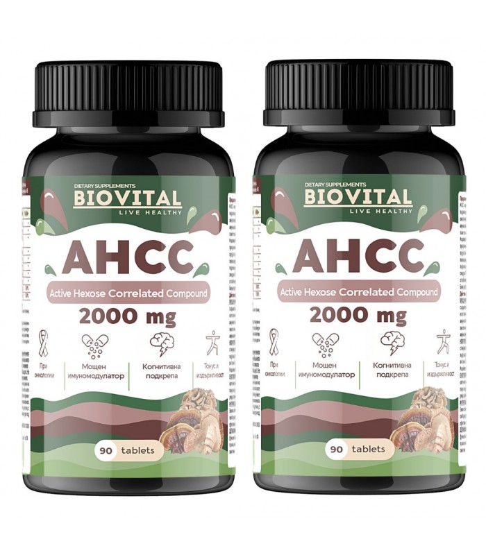 AHCC®︎ - Активен Хемицелулозен Компонент, 2000мг, 180 таблетки