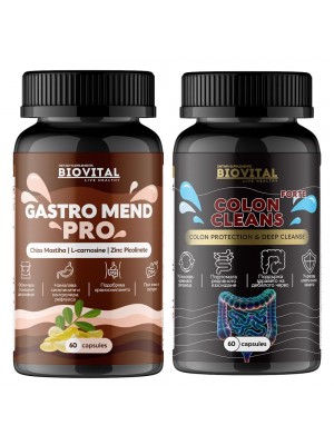 Gastro Mend и Colon Cleans 120капс - стомах и дебело черво
